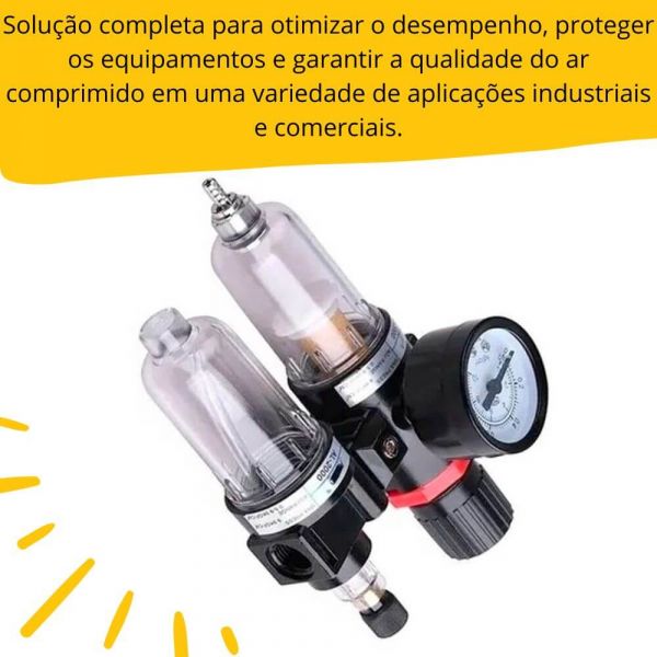 Filtro Regulador de Ar Com Manômetro 1/4 Pol. Steel Equipamentos