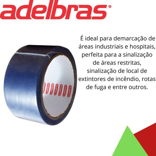 Fita Adesiva para Demarcação de Solo 910 48mmx14m Azul Adelbras 0803050005