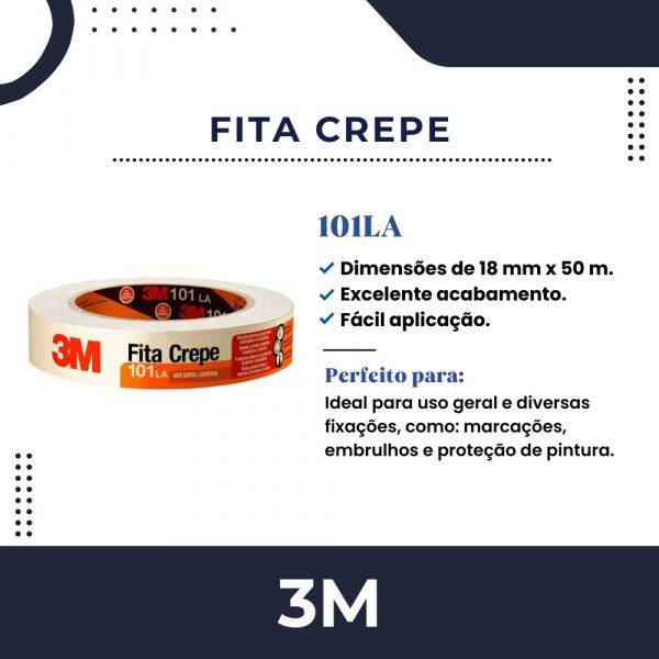 Fita Crepe 18mm X 50m 101LA 3M