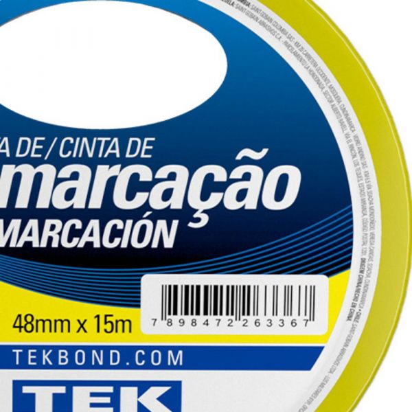 Fita de Demarcação Amarela 48mm x 15m Tekbond