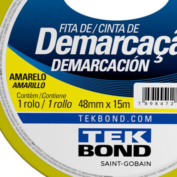 Fita de Demarcação Amarela 48mm x 15m Tekbond