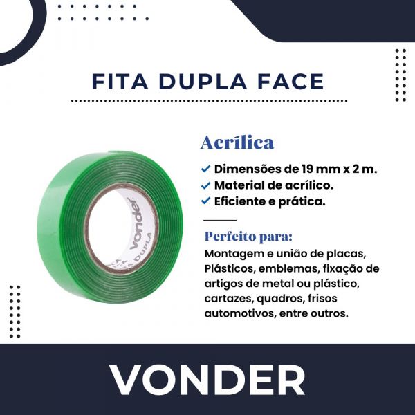 Fita Dupla Face Acrilica 19mmx2mt Vonder