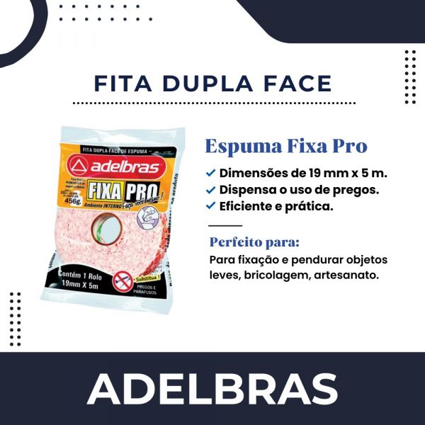 Fita Dupla Face Espuma Fixa Pro941 19mmx5m Adelbras 0816000004