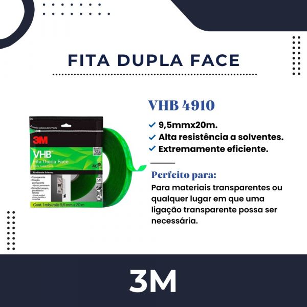 Fita Dupla Face VHB 4910 9,5mmX20m 3M