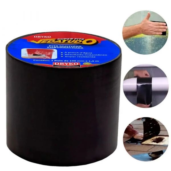 Fita Emborrachada Vedatudo 100mm X 1,5m Dryko