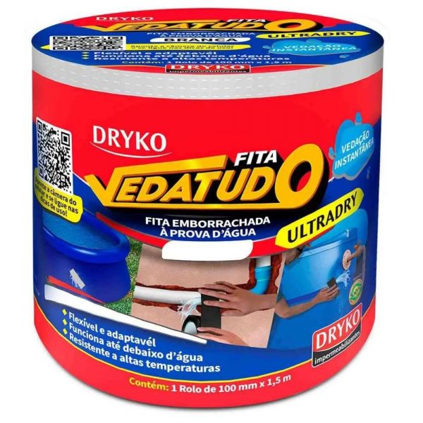 Fita Emborrachada Vedatudo 100mm X 1,5m Dryko