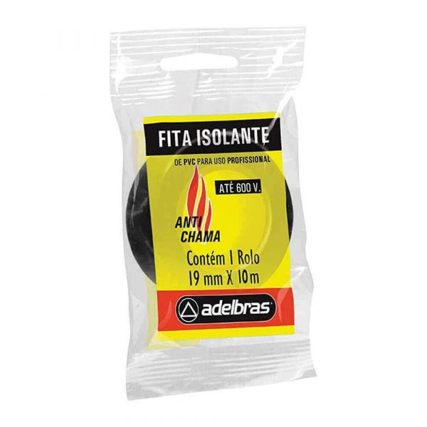 Fita Isolante Antichama 930 Preta 20m Adelbras 0803060009
