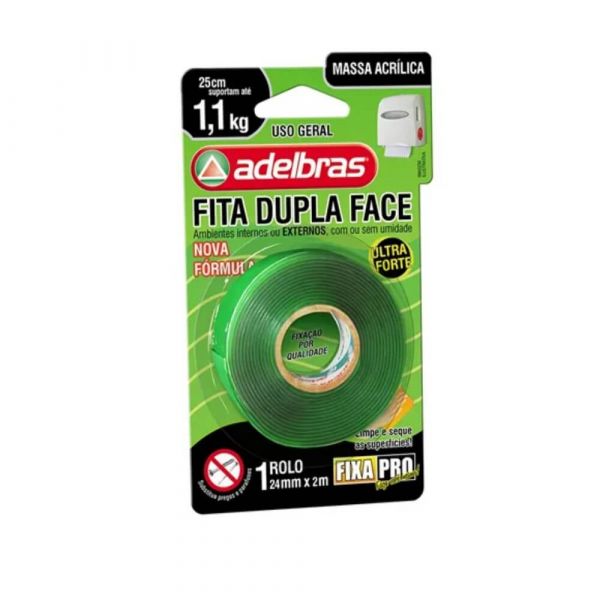 Fita Massa Acrílica 24mm x  2m Adelbras
