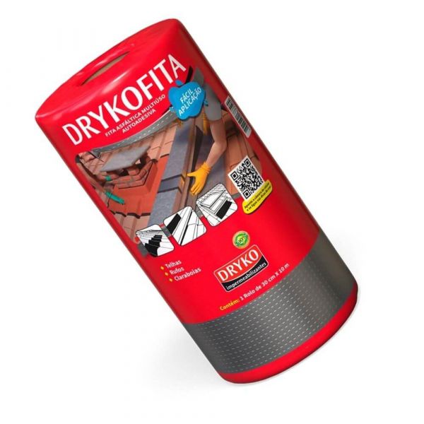 Fita Multiuso Aluminizada 30cm x 10m Dryko