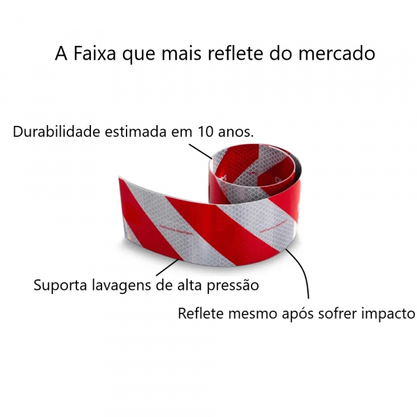 2.40 Metros de Fita Refletiva Para-Choque 100x2.40M Vidrotech