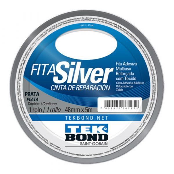 Fita Silver Prata 48mm X 5m Tekbond