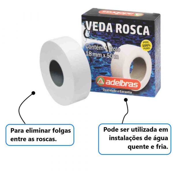 Fita Veda Rosca 920 18mmx10m Adelbras