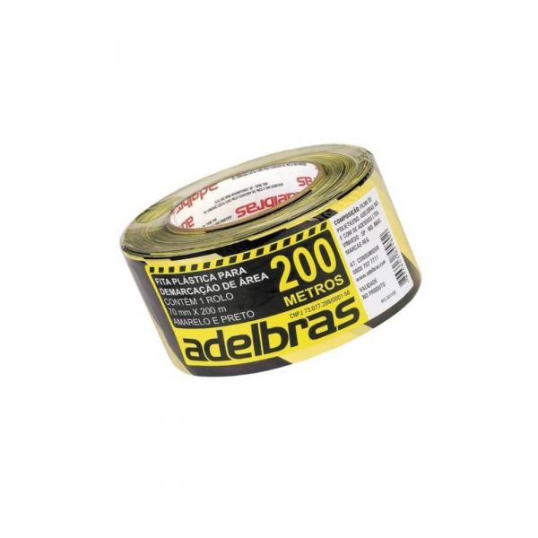 Fita Zebrada Preta/amarela 200 Metros Adelbras