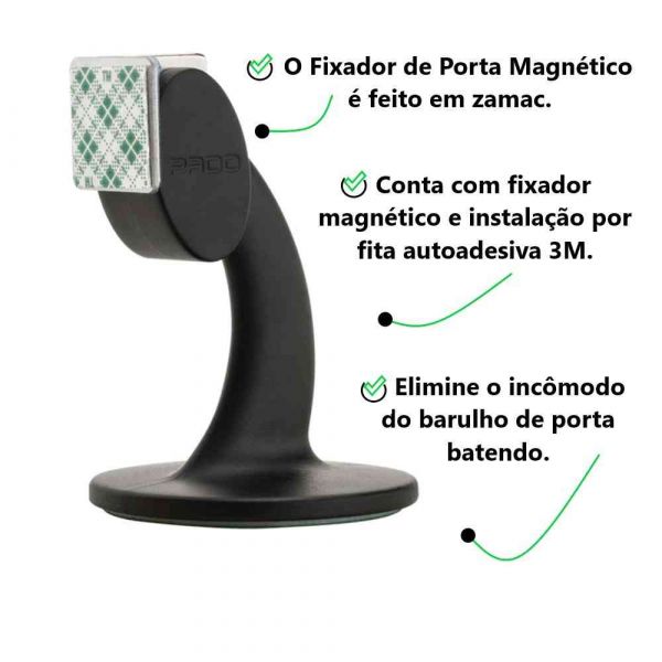 Fixador De Porta Magnético ZM SM-035 PT Pado