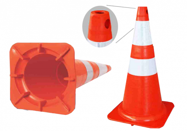 Cone Sinalização Laranja 50cm Com Faixa Refletiva