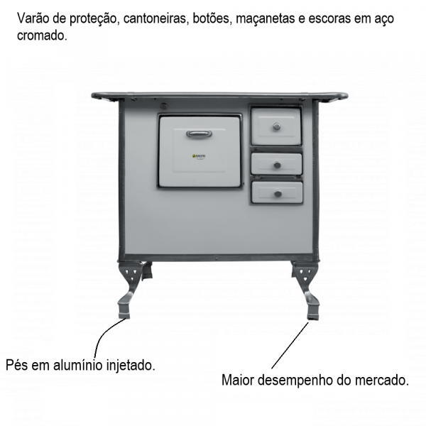 Fogão a Lenha com Gabinete Branco Maestro