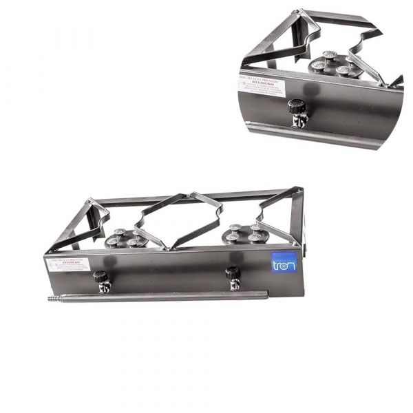 Fogão Camping 2 Bocas Com Mangueira E Registro Tron Ind