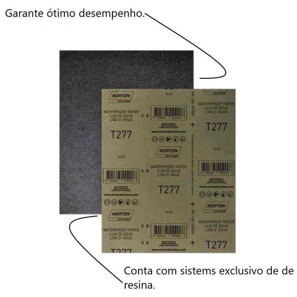 Folha de Lixa D'água Grão 400 230x280mm Norton