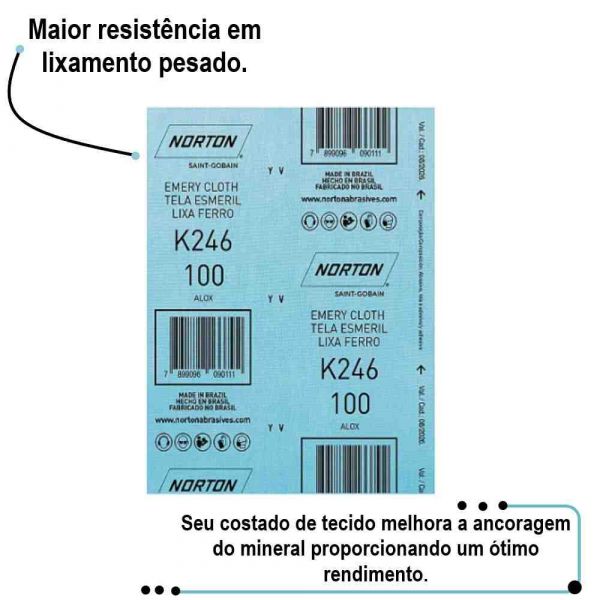 Folha de Lixa para Ferro Grão100 Norton