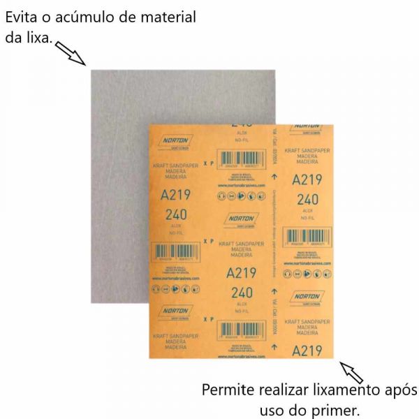 Folha de Lixa para Madeira NO-FIL G 240 Norton