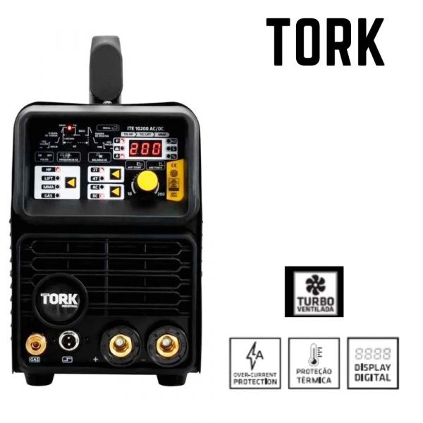 Fonte Inversora 200A TIG Elétrica ACDC ITE 10200 220V Tork