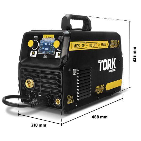 Fonte Inversora a MIG/TIG Elétrico Duplo Pulse 220V 200A Tork 
