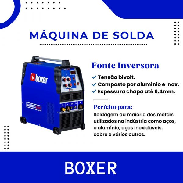 Fonte Inversora Alutig200 AC/DC Tig 200a bv Boxer 3005010