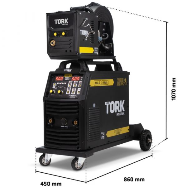 Fonte Inversora MIG/MMA 500A Alimentador Externo Sinérgico Tork 