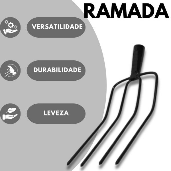 Forcado Reto Sem Cabo Com 4 Dentes Ramada 