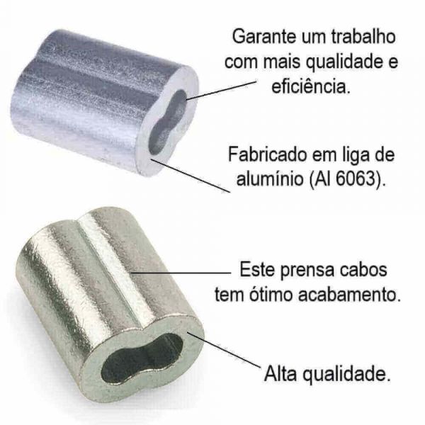 Prensa Cabos de Alumínio 1/8” Carbostorm