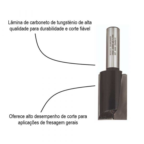 Fresa Bosch Standard de ranhurar 12 mm, D1 25 mm, L 40 mm, G 81 mm