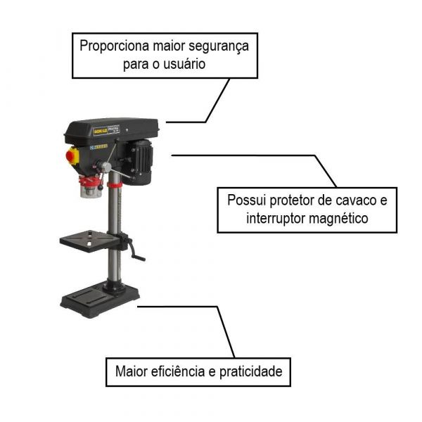 Furadeira de Bancada FSB 16P Pratika HP 1/2