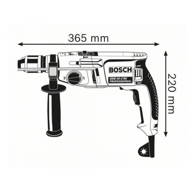 Furadeira de Impacto Bosch GSB 20-2 RE 800W 220V