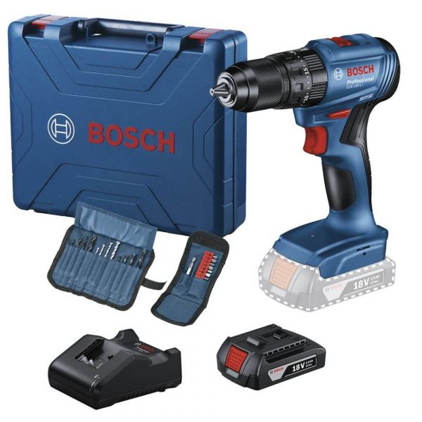 Furadeira Parafusadeira Impacto 18V Bosch GSB185LI-1BX Sem Fio, 1 bateria 23 AC