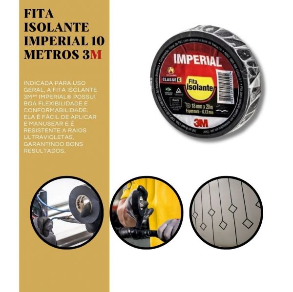 Fita Isolante Imperial 10 metros 3M