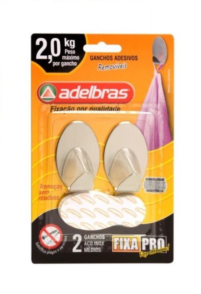 Gancho Aço Inox Removível 36X53mm Adelbras