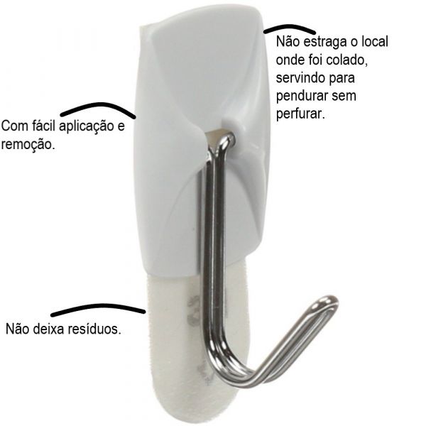 Gancho com Adesivo 3un Command 3M