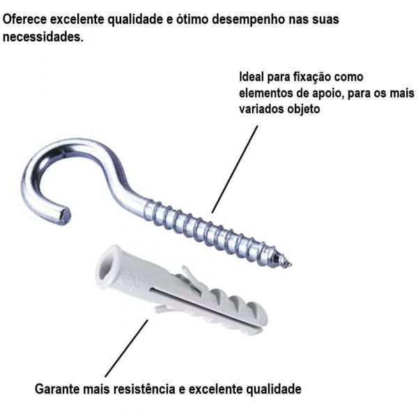 Gancho Com Bucha 10mm Bemfixa