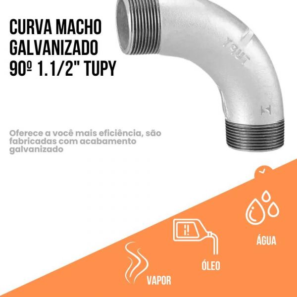 Curva Macho Galvanizado 90º 1.1/2