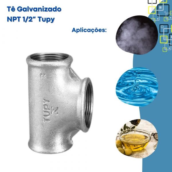Tê Galvanizado NPT 1/2” Tupy