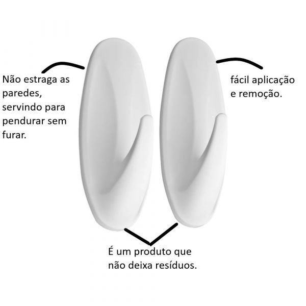 Gancho Pequeno Design com  Adesivo 2un Command 3M
