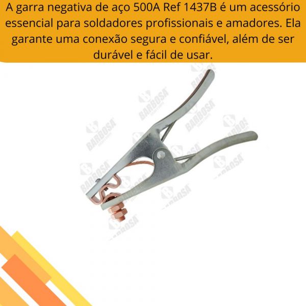 Garra Negativa De Aço 500A 1437B Barbosa Solda
