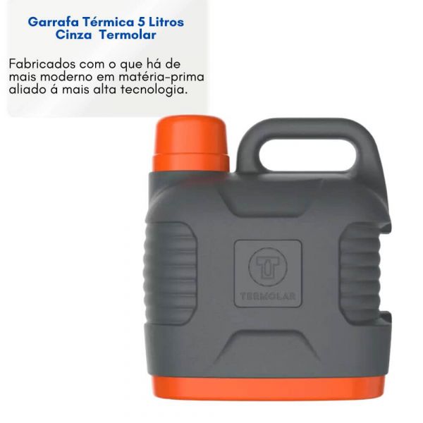 Garrafa Térmica 5 Litros Cinza  Termolar