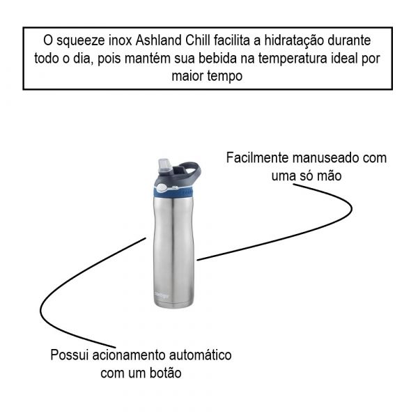 Garrafa Térmica Inox 591ml  Autospout Ashland- Contigo