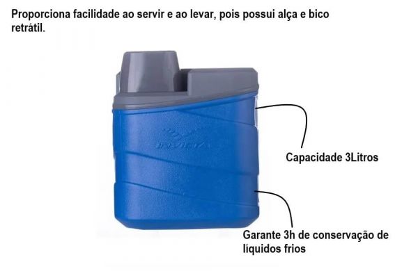 Garrafa Térmica Azul 3 Litros Maratona Invicta