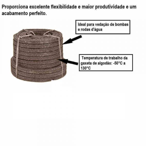 1 kg Gaxeta Quadrada Grafitada 1/2” Vonder