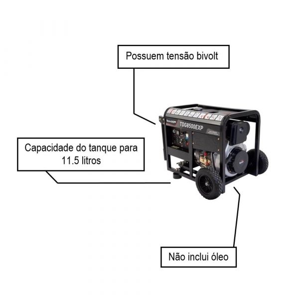 Gerador a Diesel 498 cc TDG8500EXP Toyama