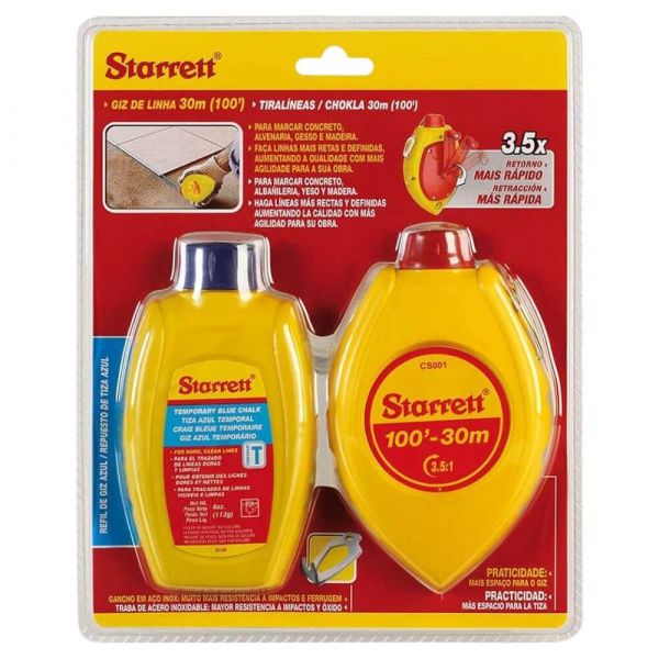 Kit 2 peças Giz de Linha Azul 30 Metros Starret  