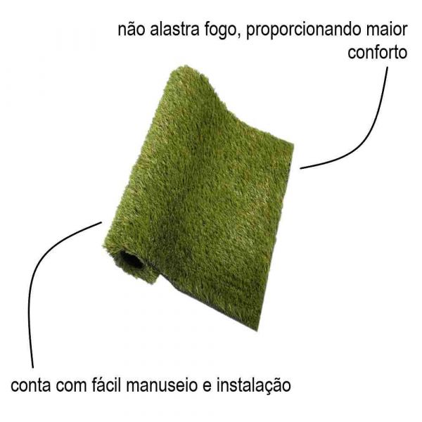 Grama Sintética 2,00M x 20mm 13.500 Pontos Kapazi