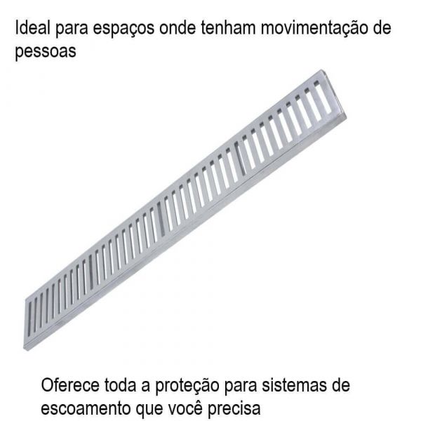Grelha Com Caixilho Escovado 10X100cm Metalmig